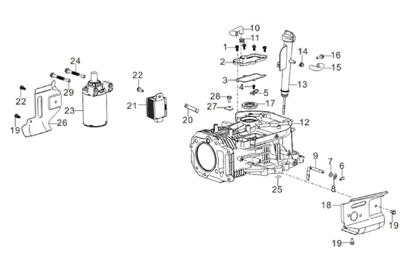 BE 85.578.160 Powerease 550 Engine Crankcase and Gear Assembly Parts by BE Power Equipment