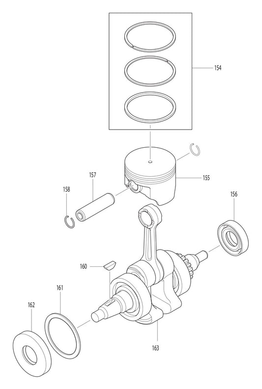EB7650WH Piston Assembly Parts