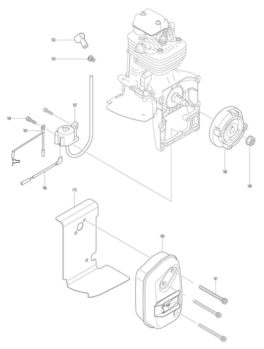 EB7650WH Ignition Coil, Muffler Assembly Parts