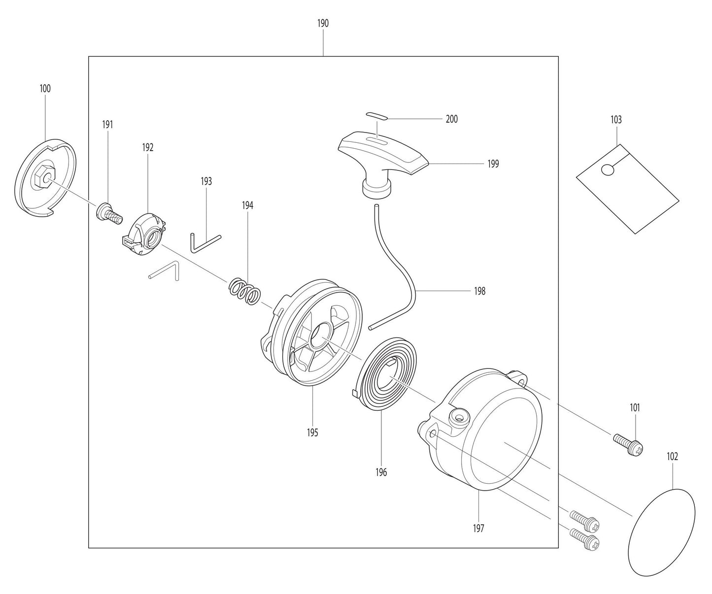 EB7650WH Starter Assembly Parts