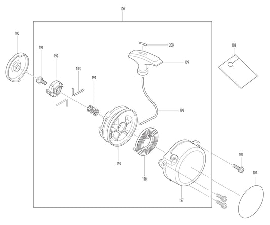 EB7650WH Starter Assembly Parts