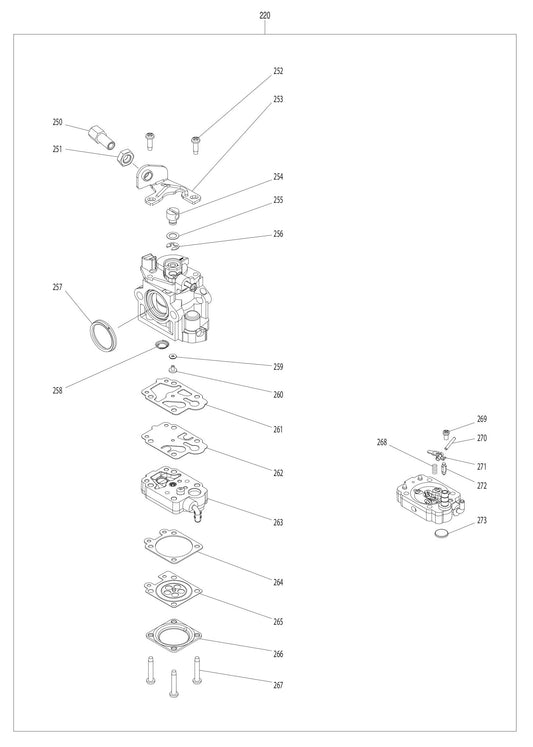 EB7650WH Carburetor Assembly Parts