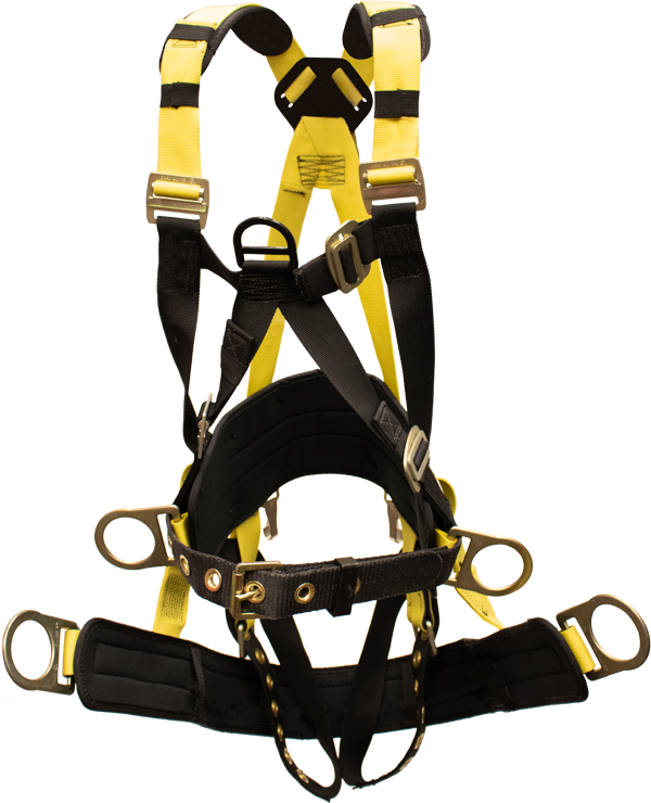 897ABT Full body harness, crossover style with suspension saddle by FrenchCreek Production Black/Yellow