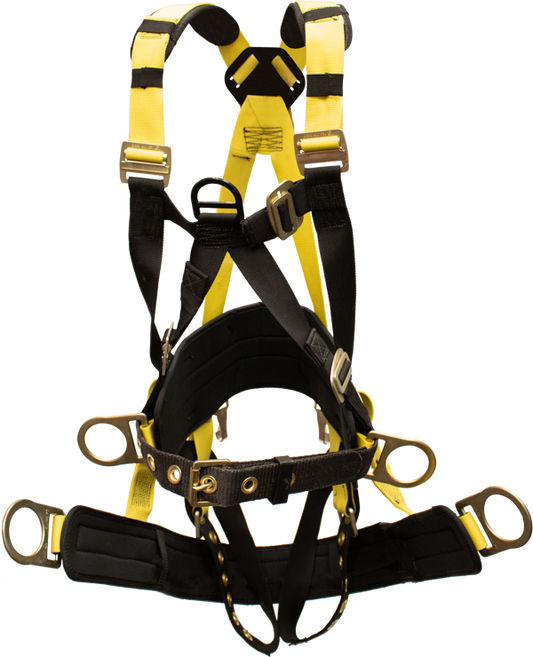 897ABT Full body harness, crossover style with suspension saddle by FrenchCreek Production Black/Yellow