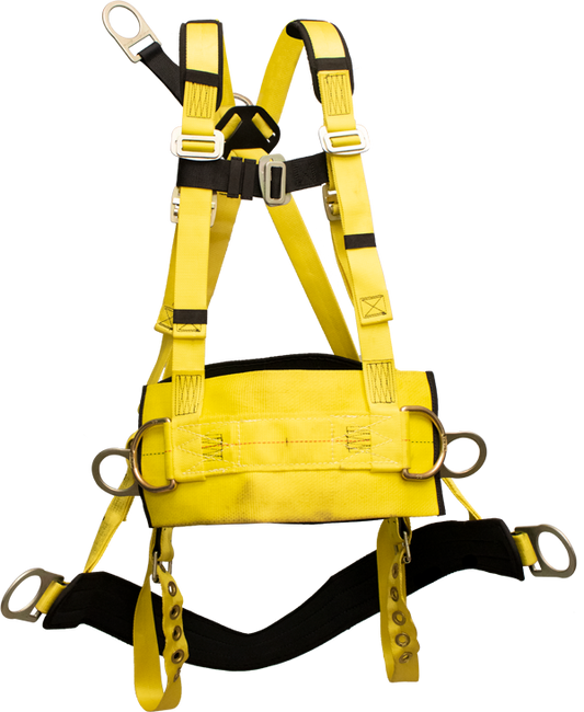 8D1509ABT Full body harness, derrick hand with belly belt and suspension saddle by FrenchCreek Production Yellow