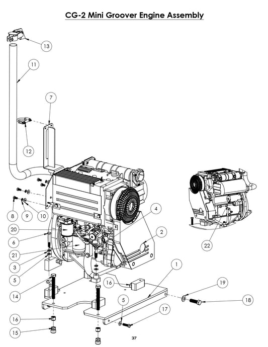 CG-2 (Diesel) Mini Groover Engine Assembly