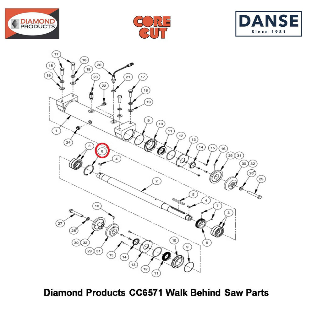 Retaining Ring 85MM Int 2502199 Fits Core Cut CC6571 Walk Behind Saw By Diamond Products