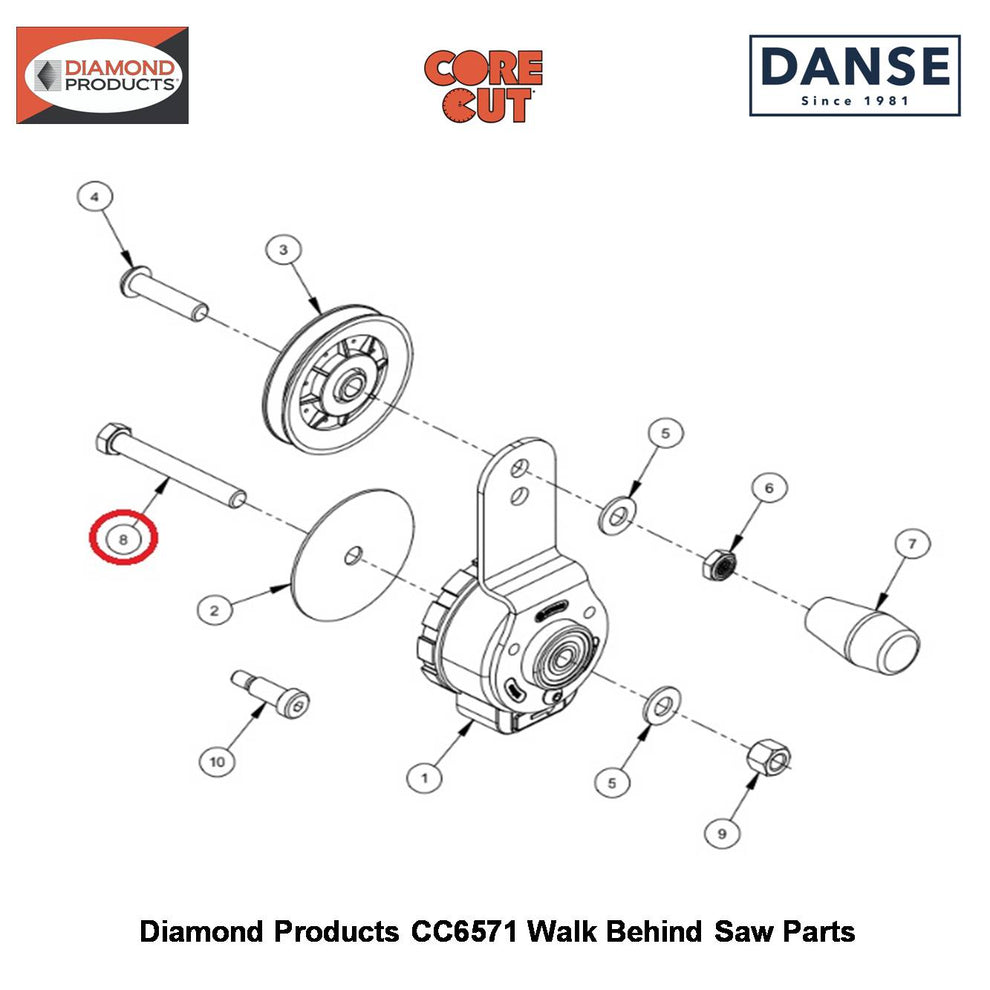 1/2-13X3-3/4 Hex Capscrew 2900400 Fits Core Cut CC6571 Walk Behind Saw By Diamond Products