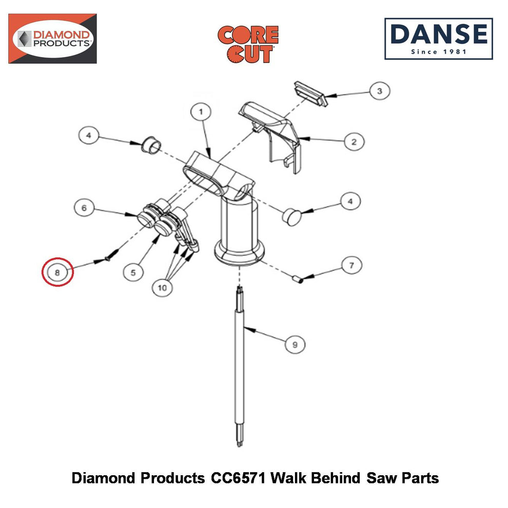 #4X5/8" Oval Head Screw (phillips) 2900452 Fits Core Cut CC6571 Walk Behind Saw By Diamond Products