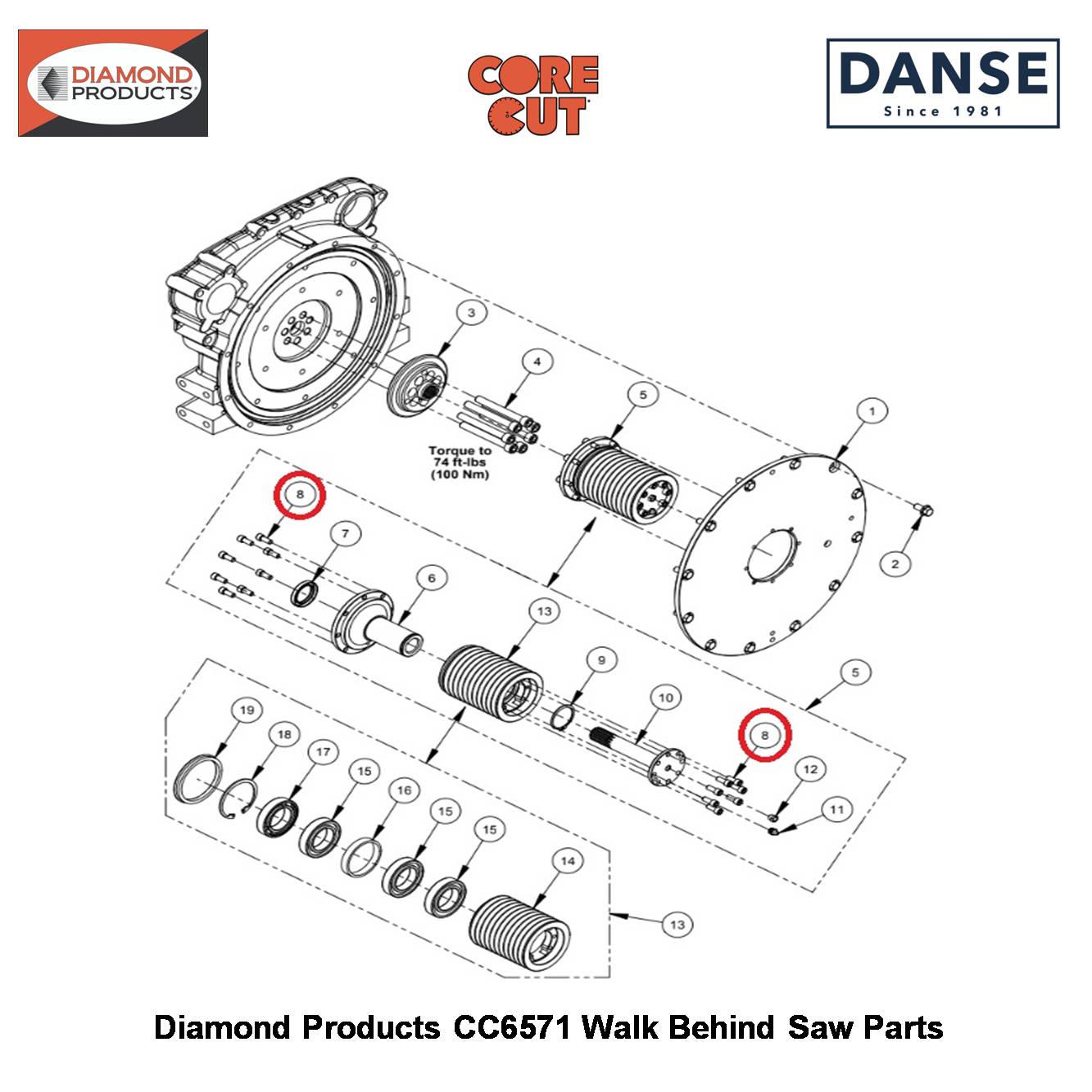 5/16-18X3/4" Soc Capscrew 2900912 Fits Core Cut CC6571 Walk Behind Saw By Diamond Products