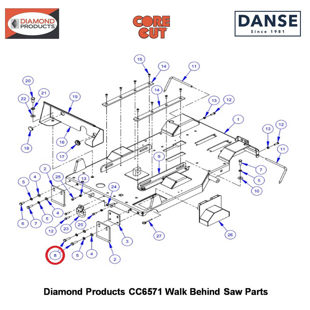 1/2-13X1-3/4 Hex Capscrew 2900139 Fits Core Cut CC6571 Walk Behind Saw By Diamond Products