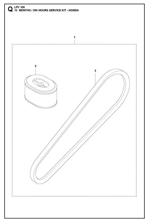 12 Months-200 Hours Service Kit-Honda Assembly Parts For LFV 100 D By Husqvarna