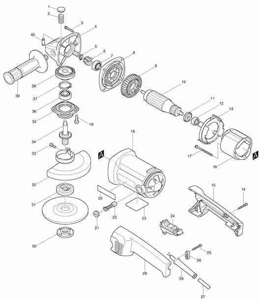 9015B, 9015DB Grinder Assembly Parts