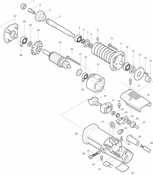 906H Grinder Assembly parts By Makita
