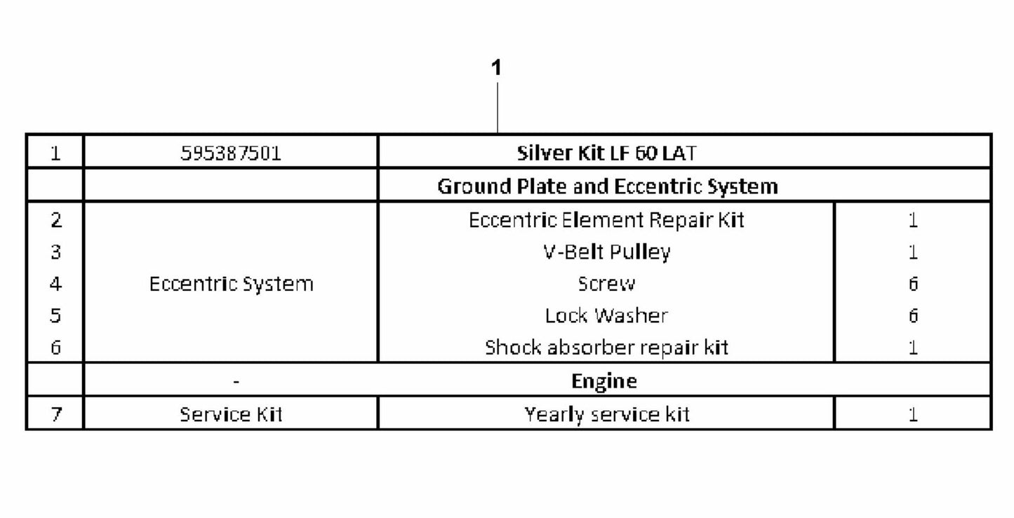 LF 60 Silver Kit Assembly Parts by Husqvarna