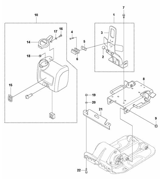 LF 60 Lifting Eye, Engine Plate and Sprinker System Assembly Parts by Husqvarna
