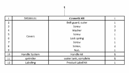 LF 60 LA Cosmetic Kit Assembly Parts by Husqvarna