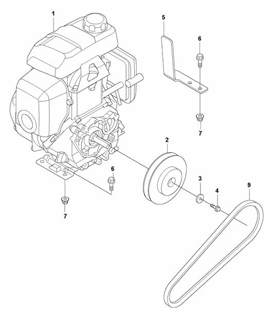 LF 60 Engine Installation Assembly Parts by Husqvarna
