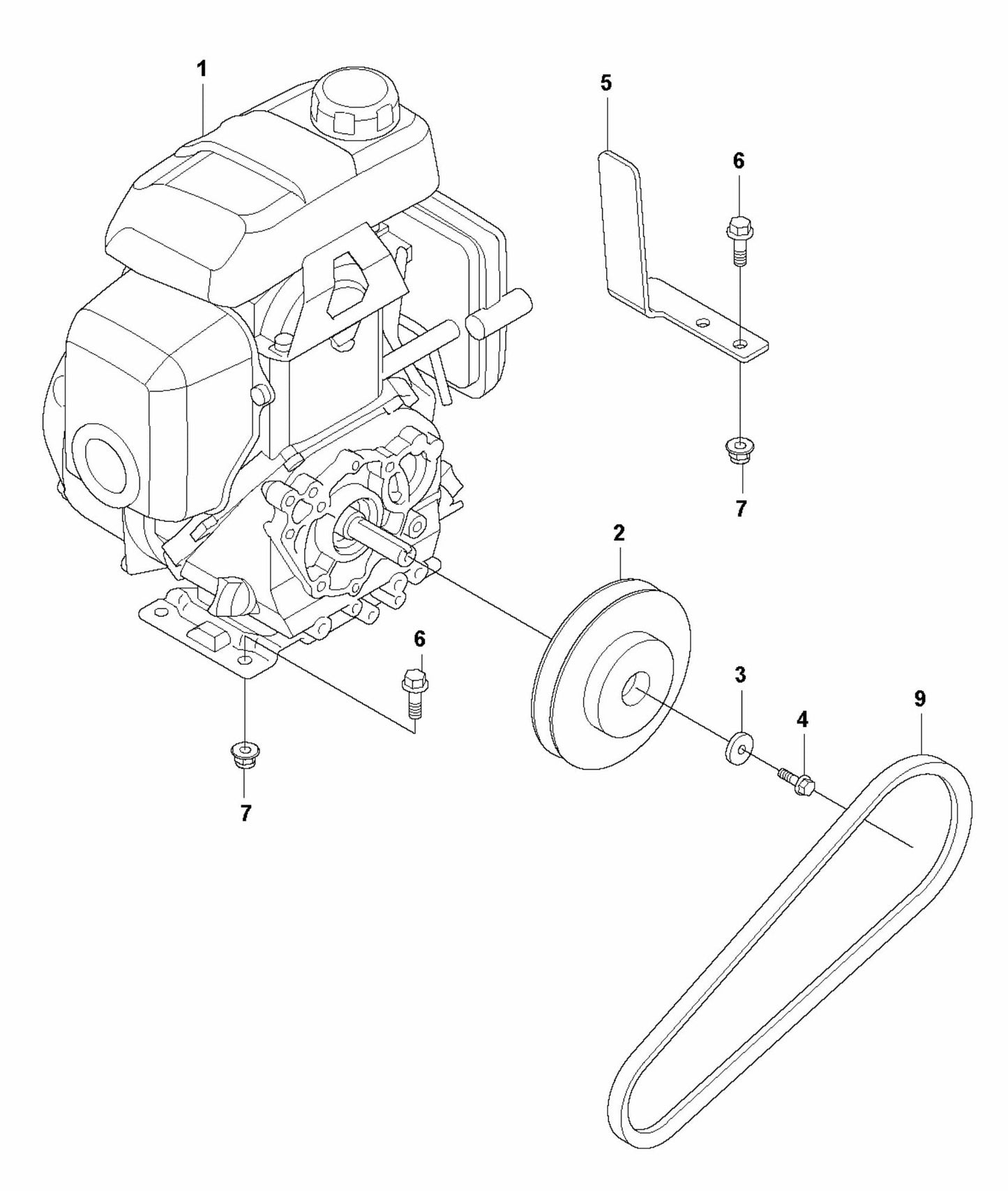 LF 60 LA Engine Installation Assembly Parts by Husqvarna