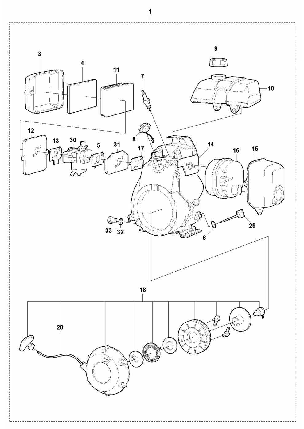 LF 60 LA Engine, Honda GX 100 SE3 SE Assembly Parts by Husqvarna