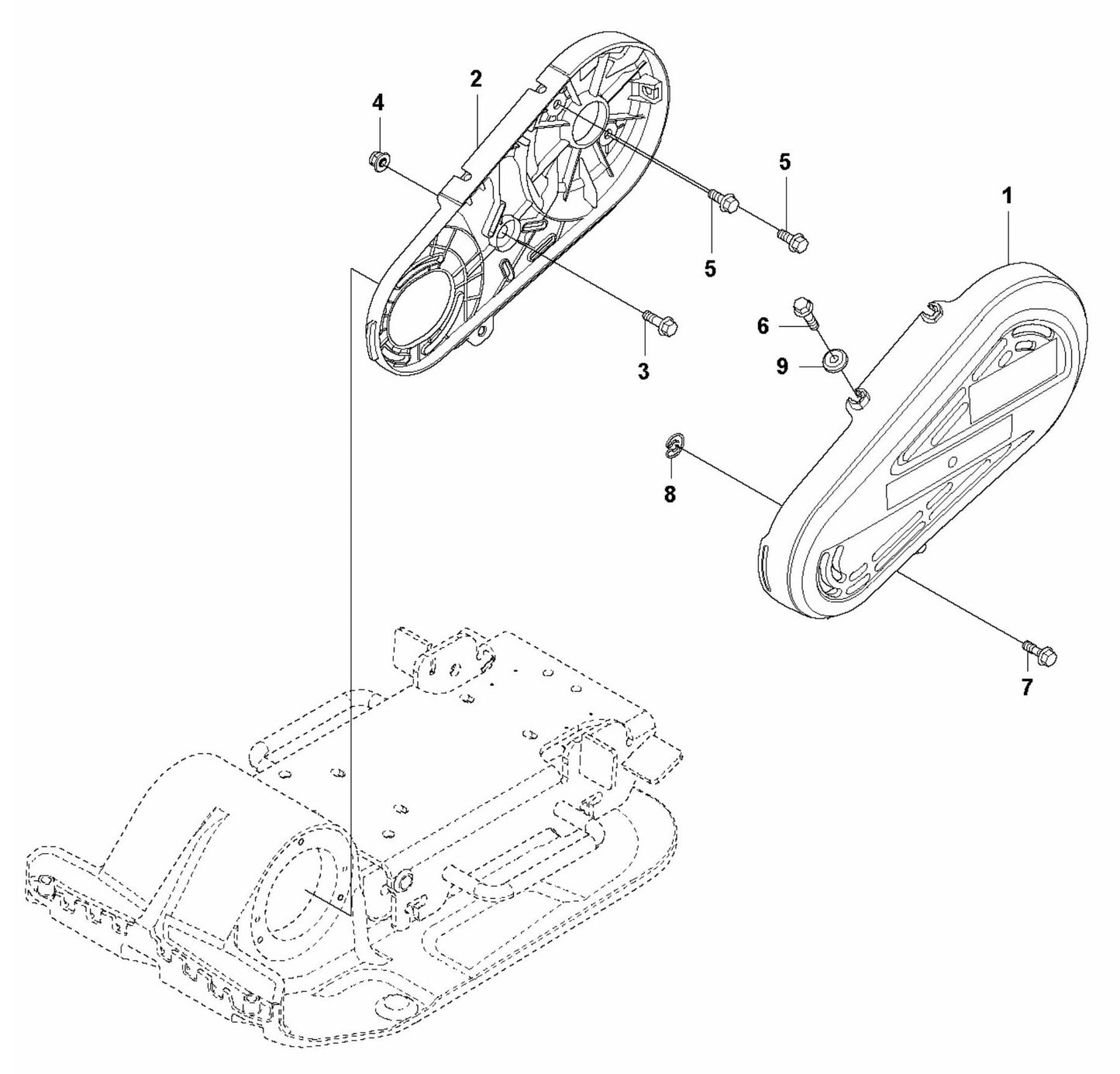 LF 60 Belt Guard Assembly Parts by Husqvarna