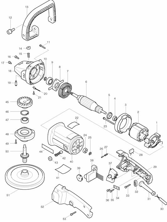 9227C Sander Polisher Parts Assembly By Makita