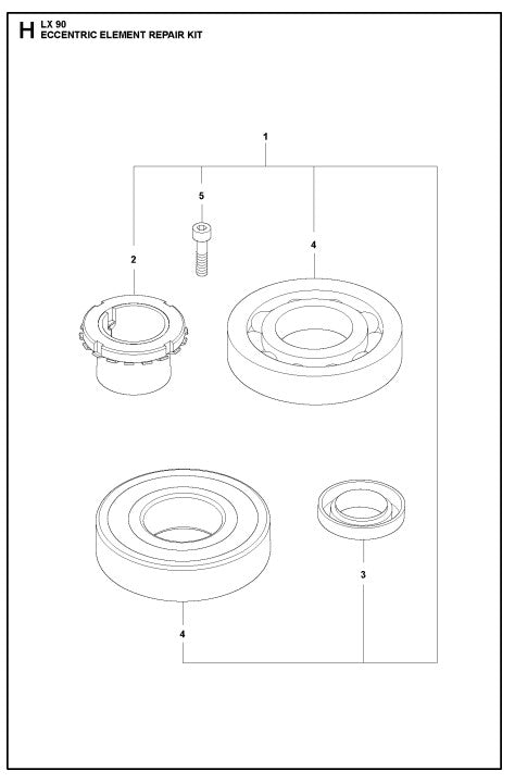 Eccentric Elements Repair Kit Assembly Parts For LX90 Compaction Rammers By Husqvarna
