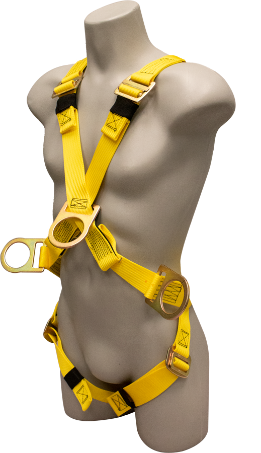 930B Full body harness, crossover style with hip D-rings by FrenchCreek Production Yellow