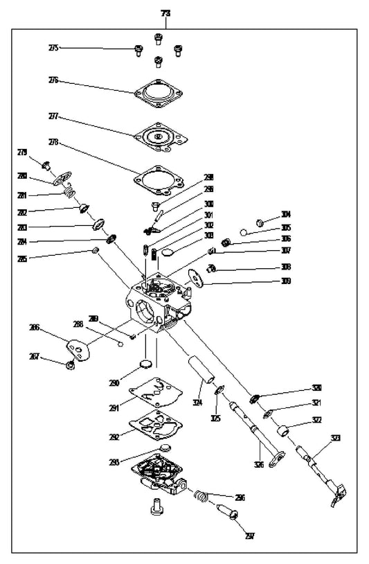 EK7651H, EK7651HD Carburetor Assembly Parts