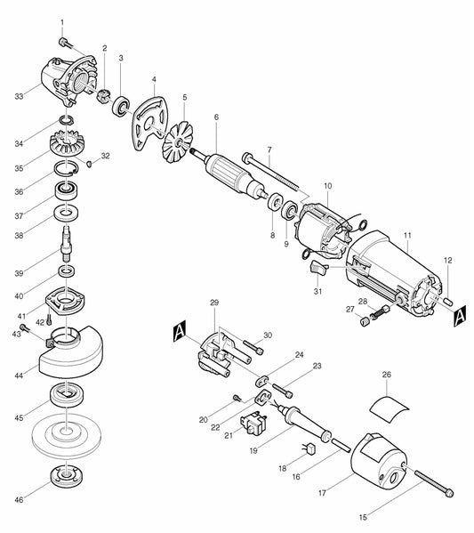 9503BH Grinder Assembly Parts