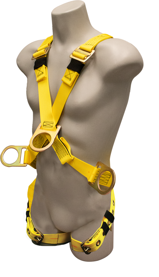 950B Full body harness, crossover style with hip D-rings by FrenchCreek Production Yellow