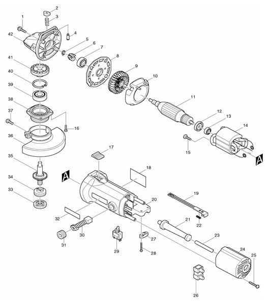 9524NB Grinder Assembly Parts
