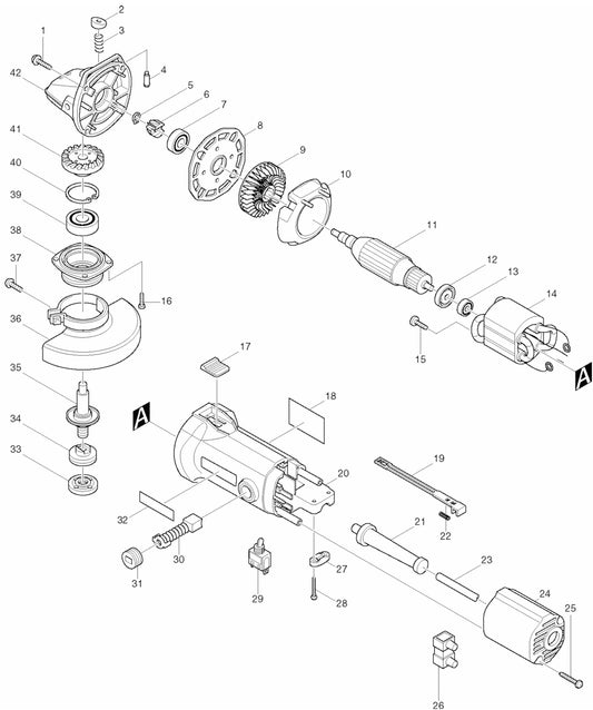 9524NB Grinder Assembly parts By Makita see all