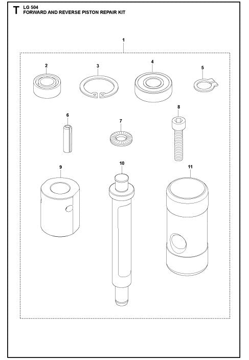 Forward And Reverse Piston Repair Kit Assembly Parts For LG 504 Reversible Plate Compactor By Husqvarna