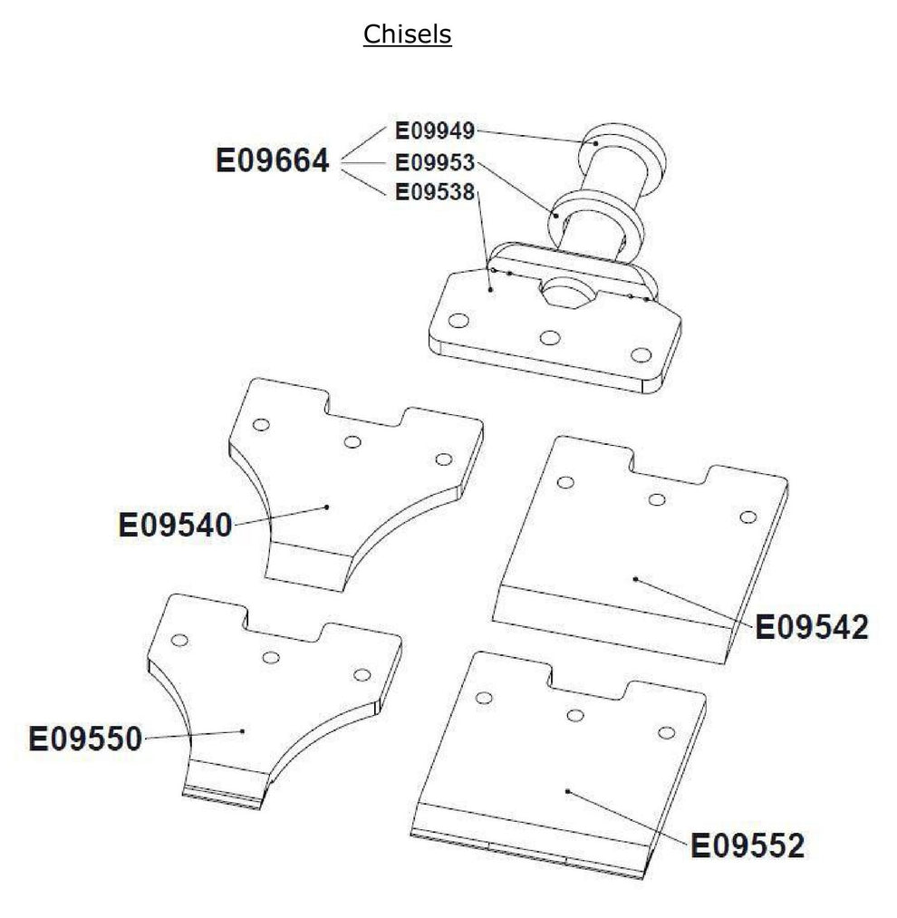 BMS-220LP-V2 Chisels Assembly Parts by Husqvarna