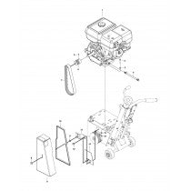 9 HP Engine and Belt Assembly Parts For CG200 By Husqvarna