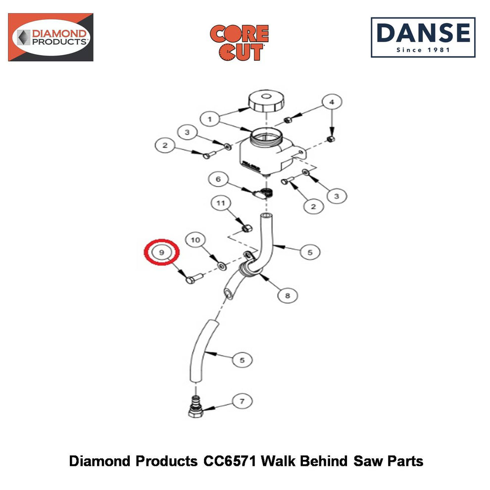 3/8-16X1" Hex Capscrew 2900005 Fits Core Cut CC6571 Walk Behind Saw By Diamond Products
