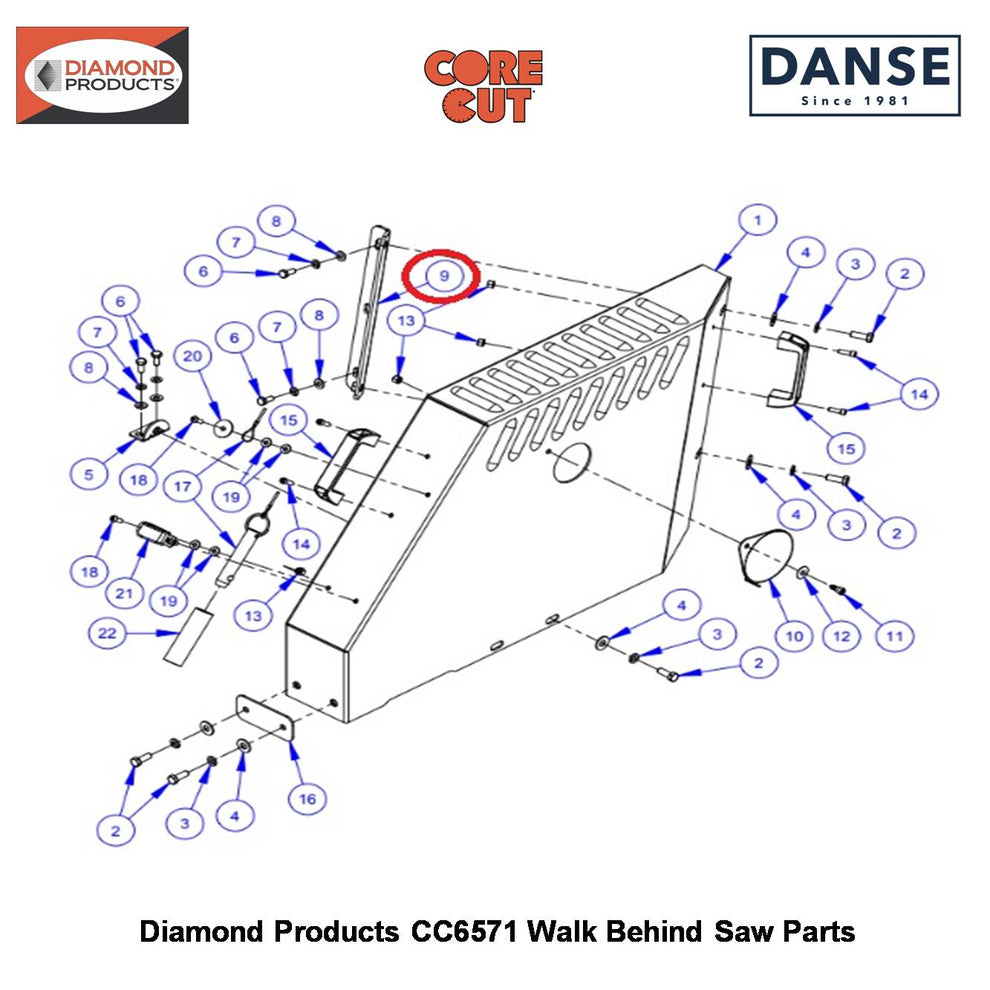 Belt Guard Mount Bracket CC6571 (60 Degree Bend) 6010556 Fits Core Cut CC6571 Walk Behind Saw By Diamond Products