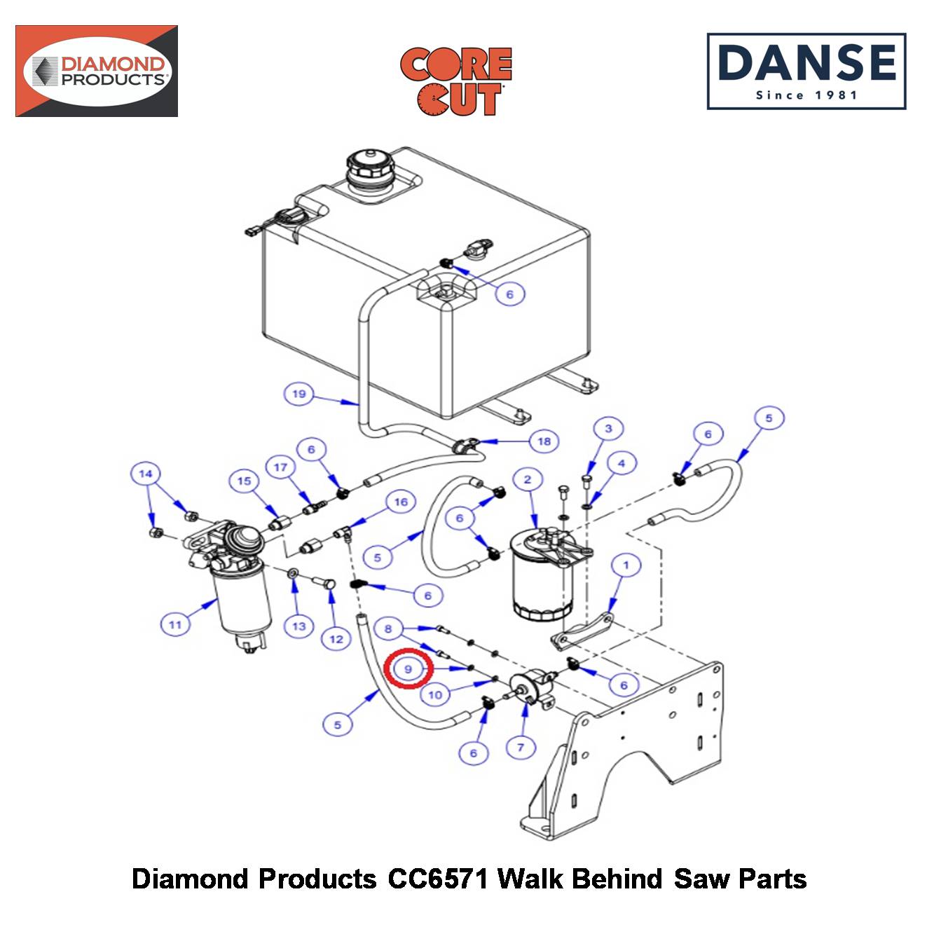 M6 Lock Washer, Split 2900765 Fits Core Cut CC6571 Walk Behind Saw By Diamond Products