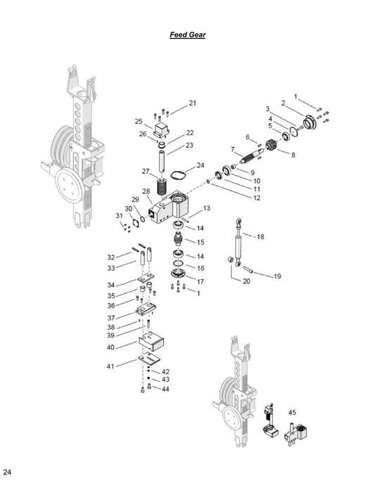 WCU14, WCH17, WCE17 Feed Gear Parts