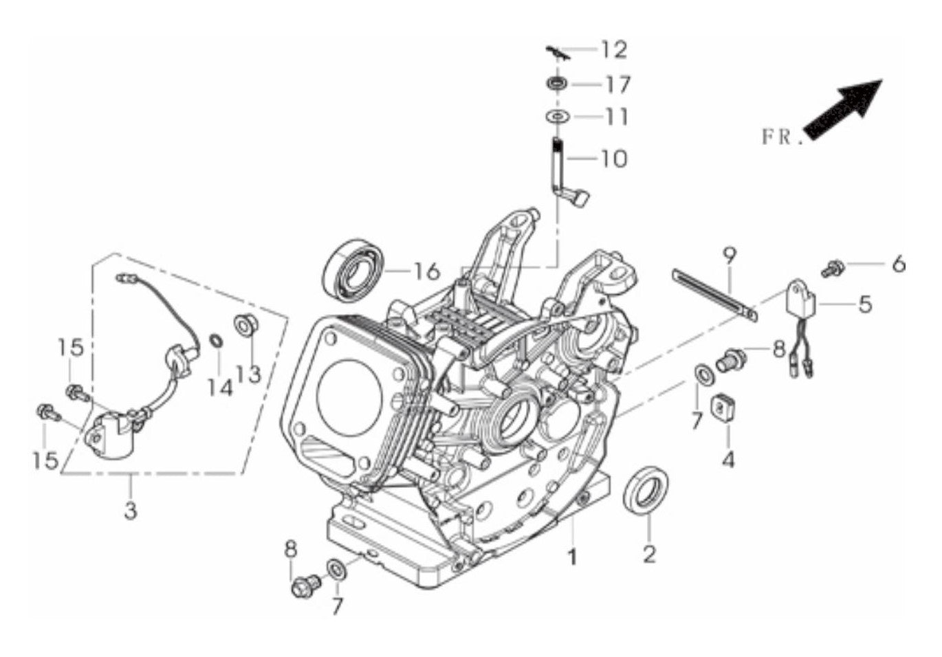 BE9000ER Generator Crankcase Assembly Parts by BE Power Equipment