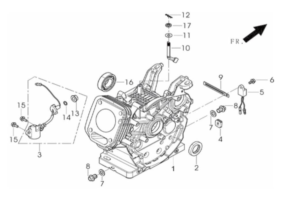 BE9000ER Generator Crankcase Assembly Parts by BE Power Equipment