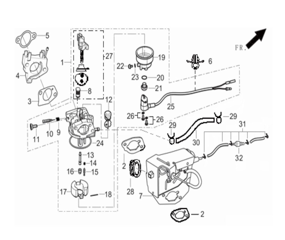 BE9000ER Generator Carburetor Assembly Parts by BE Power Equipment