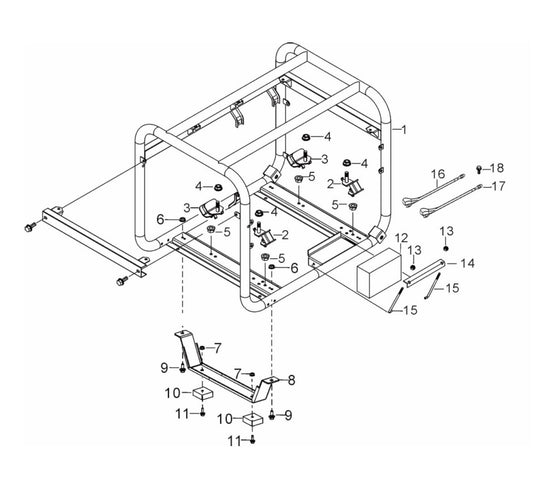 BE9000ER Generator Frame Assembly Parts by BE Power Equipment