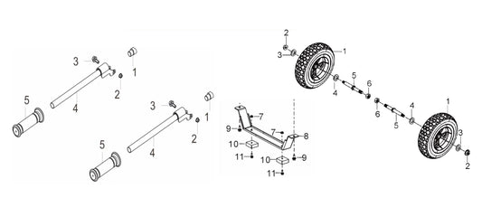 BE9000ER Generator Wheel and Handle Kit Assembly Parts by BE Power Equipment