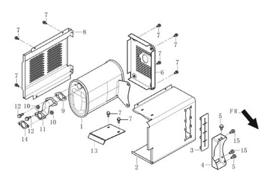 BE9000ER Generator Muffler Assembly Parts by BE Power Equipment
