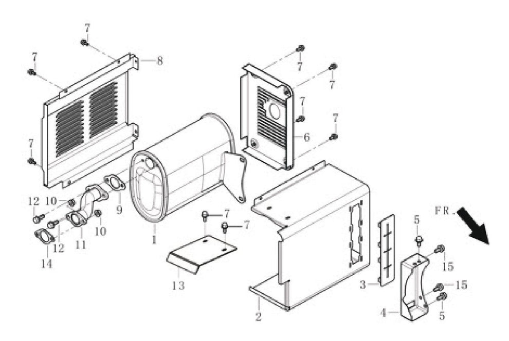 BE9000ER Generator Muffler Assembly Parts by BE Power Equipment