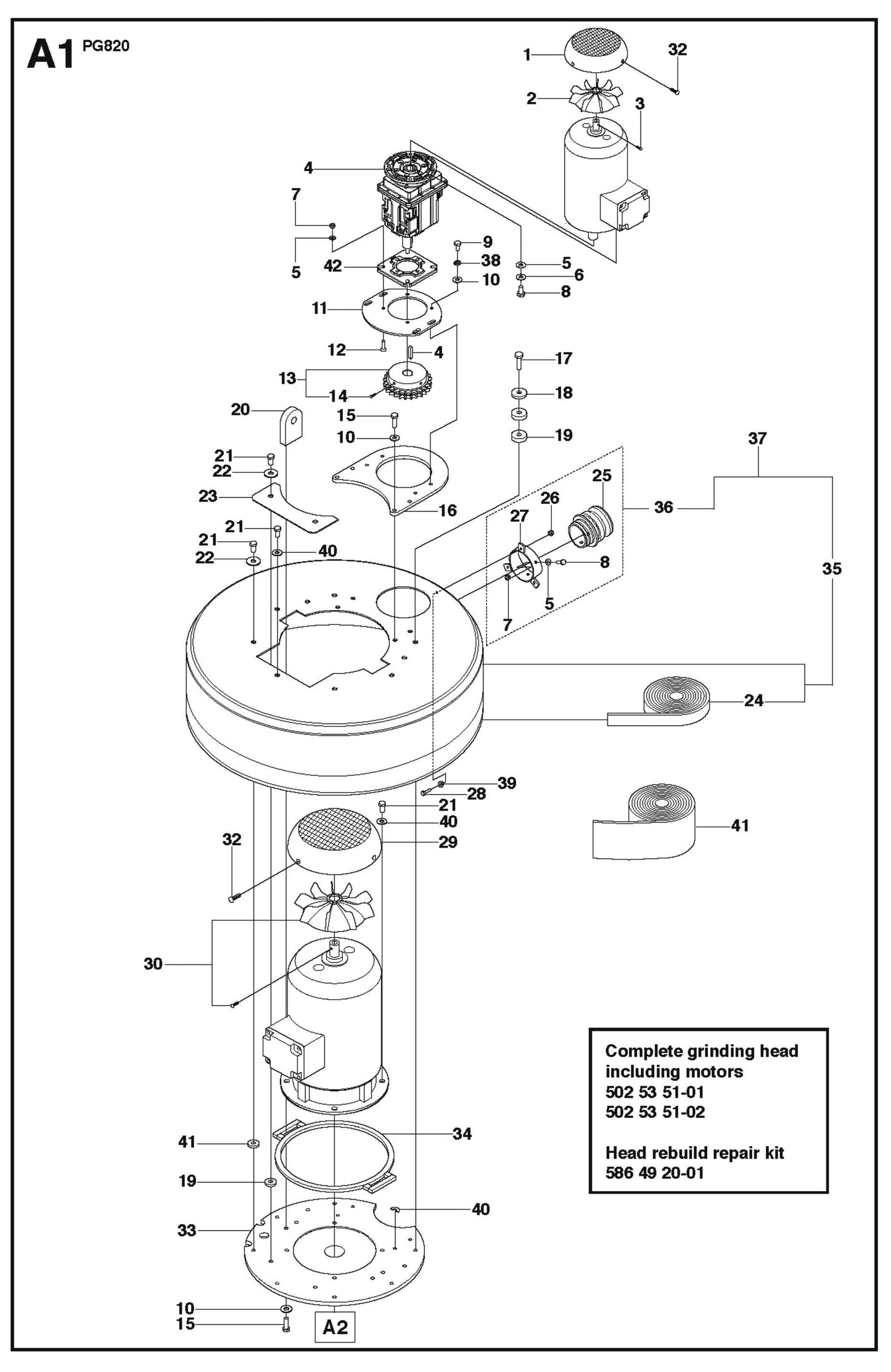 A1 Parts For PG 820 By Husqvarna