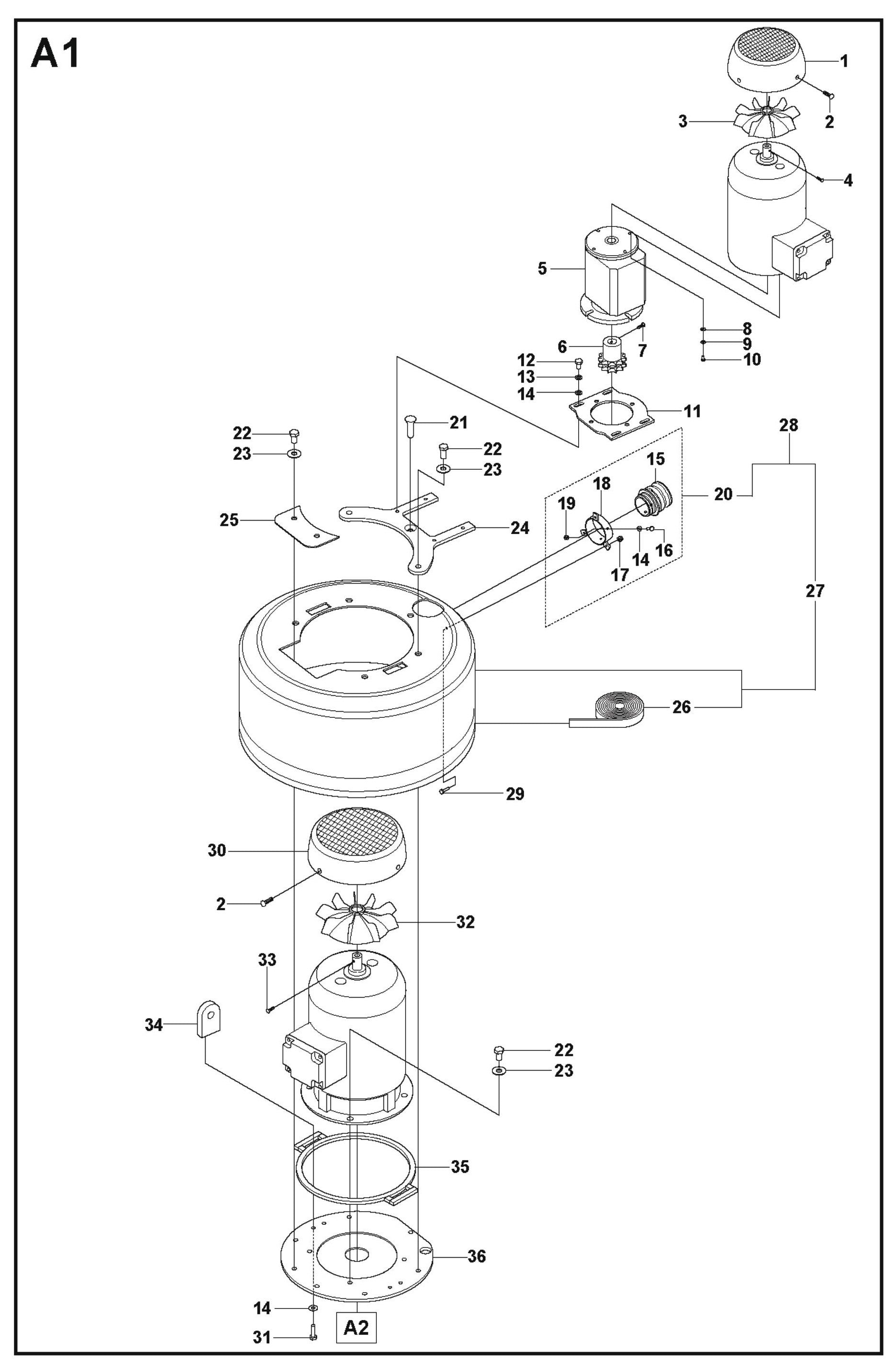 A1 Parts For PG 530,To Machine Number 1208-3,2008-10 By Husqvarna