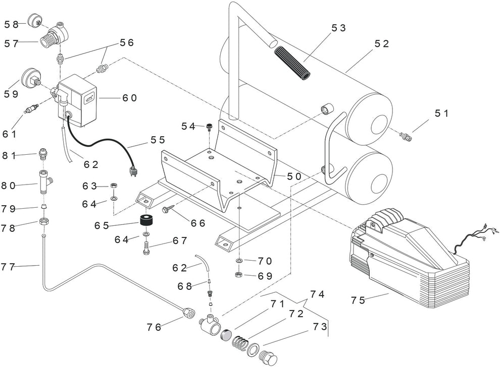 1 A2G246-HC4V Electric Hand Carry Air Compressor Parts 1 By Jenny Products
